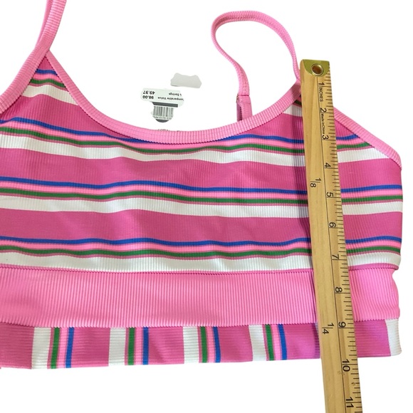 Beach Riot NWT Pink Striped Sports Bra Crop Top Size XL | Made in USA - Picture 7 of 8